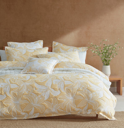 PLATINUM GRACE MUSTARD QUILT COVER SET