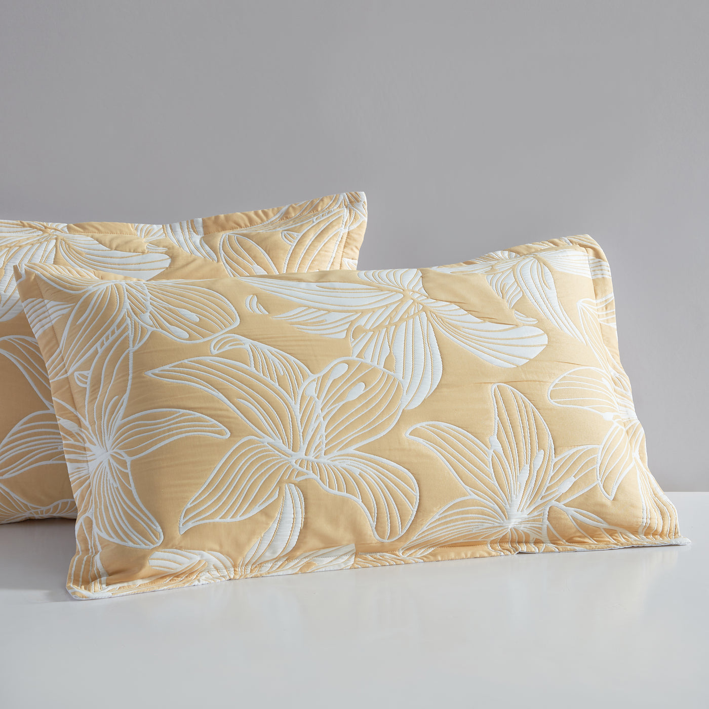 PLATINUM GRACE MUSTARD QUILT COVER SET