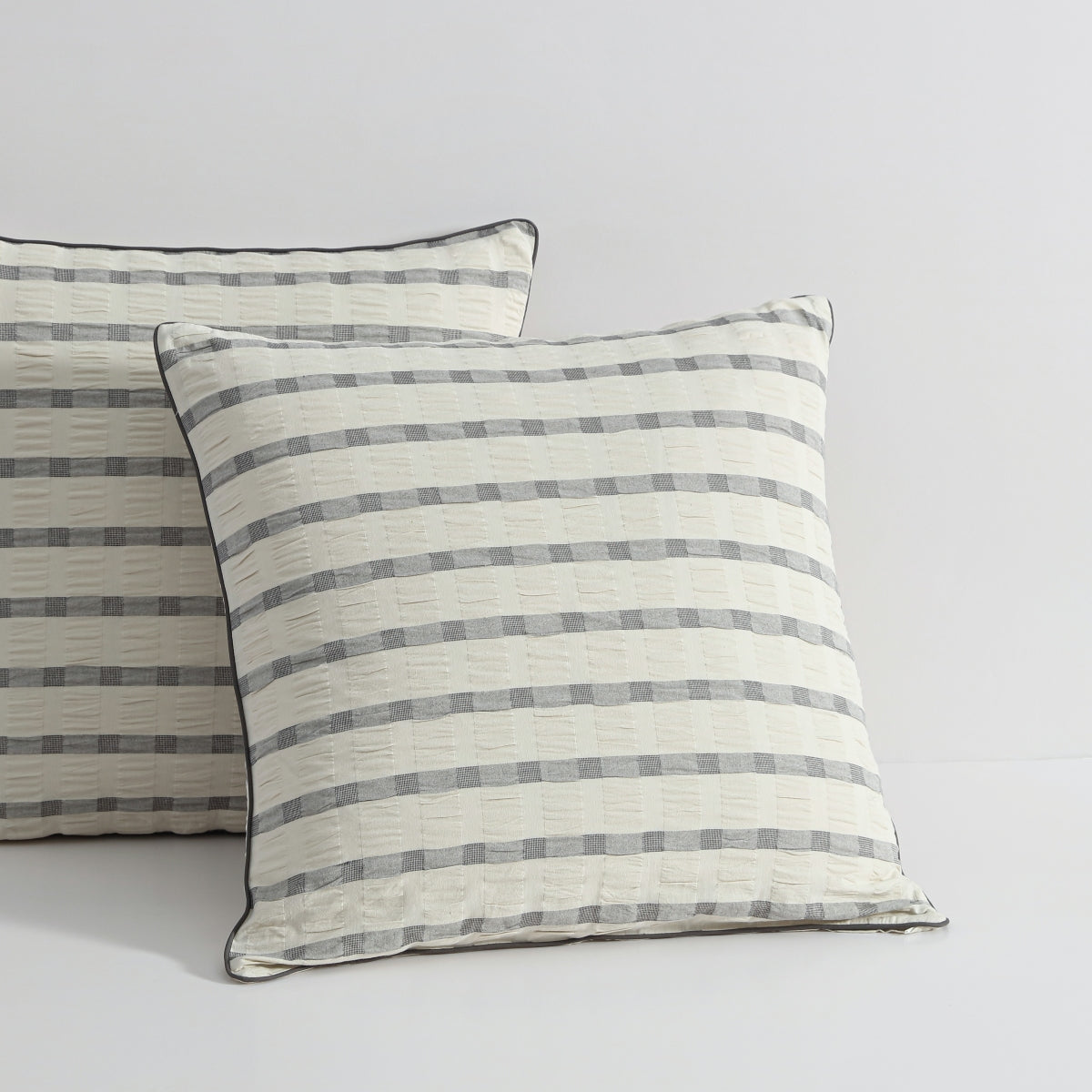 PLATINUM SYCAMORE CHARCOAL  QUILT COVER SET
