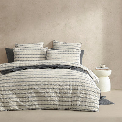 PLATINUM SYCAMORE CHARCOAL  QUILT COVER SET