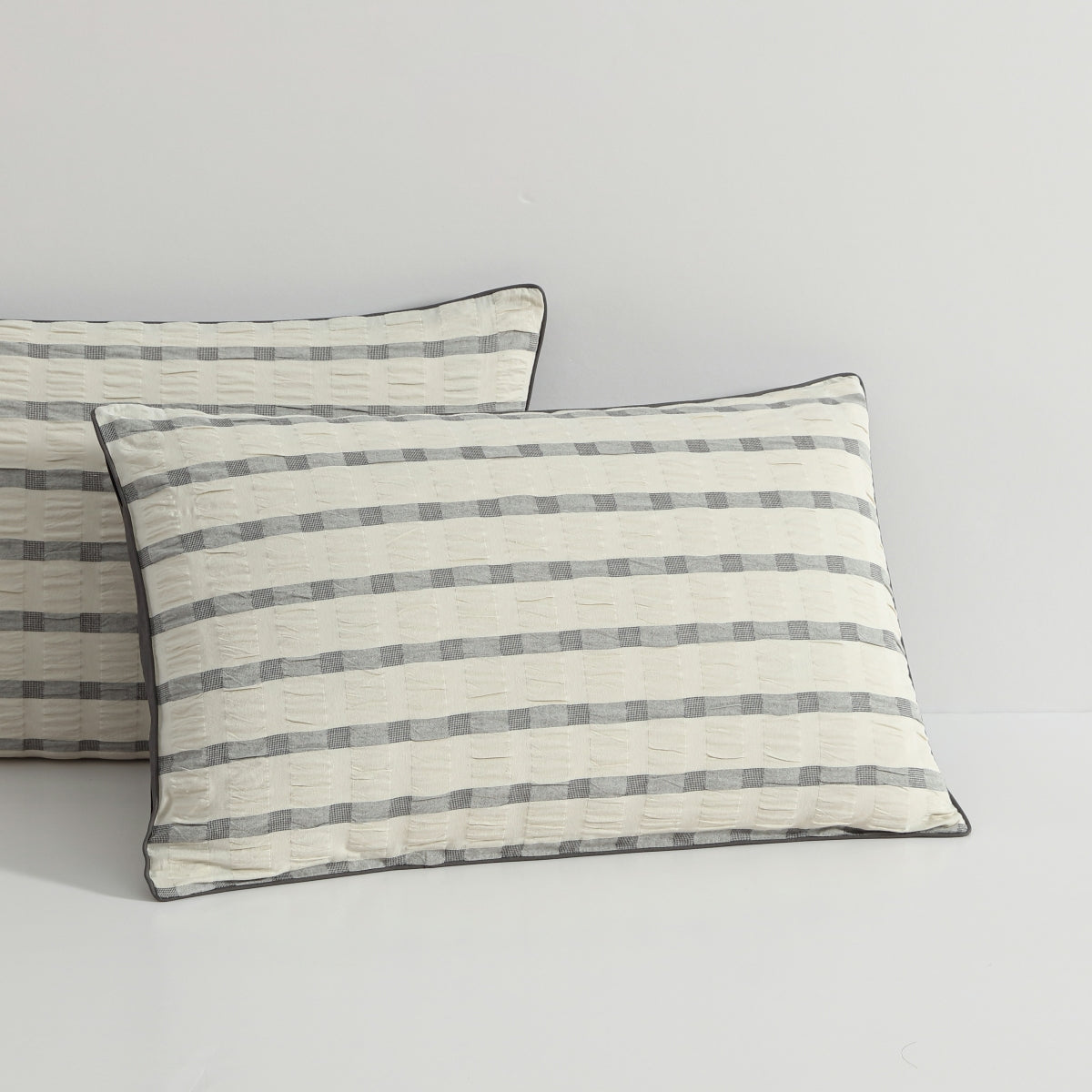 PLATINUM SYCAMORE CHARCOAL  QUILT COVER SET