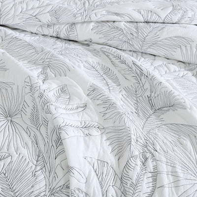 PLATINUM TROPICA WHITE  COVERLET SET