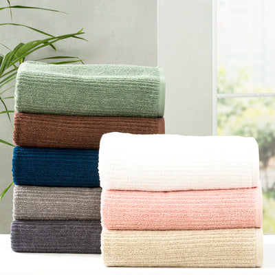 Cobblestone Ribbed Towels Ink