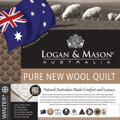 Logan and Mason Australian Pure New Wool Quilt