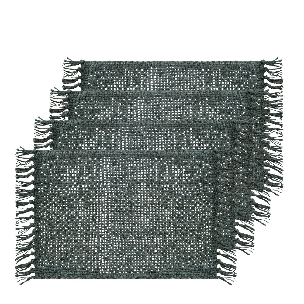 Rowan Jute Placemat 4 pack 33x48cm Evergreen