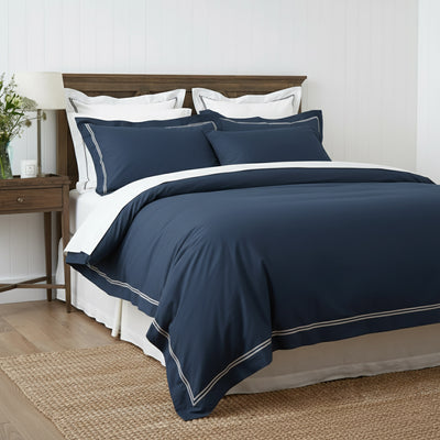 Strada Egyptian Cotton 1000 Thread count Quilt Cover Set Indigo