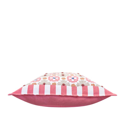 Zoe Cushion 50 x 50 cm Bubblegum & White Multi