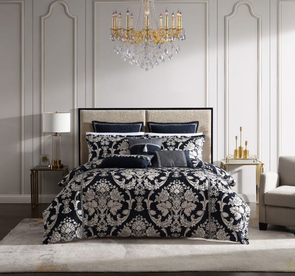 Davinci Coronet Quilt Cover Set Ink