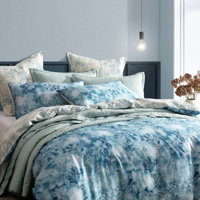 Logan and Mason Kiama Quilt Cover Set Blue