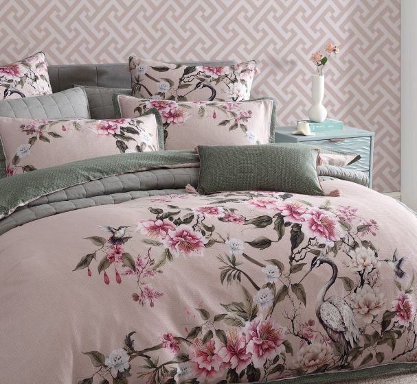 Logan and Mason Lisha Quilt Cover Set Rose