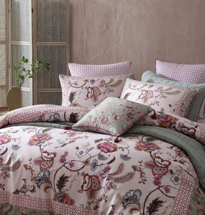 Logan and Mason Lorelai Quilt Cover Set Rose