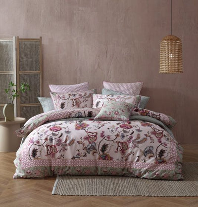 Logan and Mason Lorelai Quilt Cover Set Rose