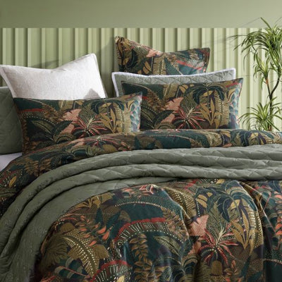 Logan and Mason Zawadi Quilt Cover Set Green