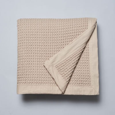 Logan and Mason Cotton Waffle Blanket Linen