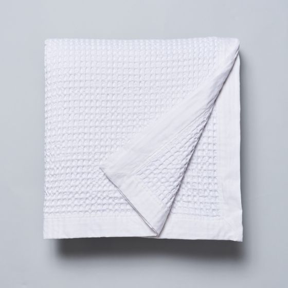 Logan and Mason Cotton Waffle Blanket White