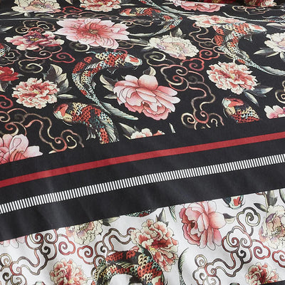 Logan and Mason Shanghai Nights Black Quilt Cover Set