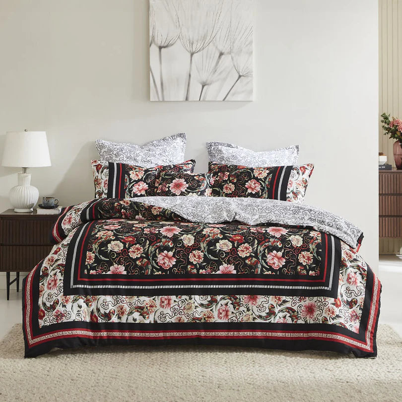 Logan and Mason Shanghai Nights Black Quilt Cover Set