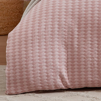 Logan and Mason Platinum Frankie Quilt Cover Set Blush