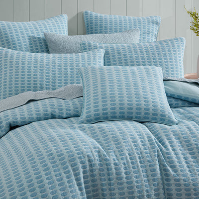 Logan and Mason Platinum Frankie Quilt Cover Set Turquoise