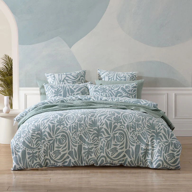 Logan and Mason Platinum Haven Quilt Cover Set Surf