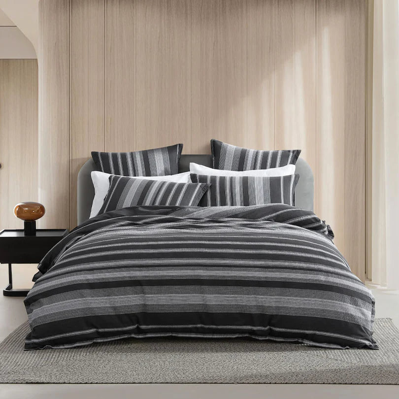 Logan and Mason Platinum Hunter Quilt Cover Set Charcoal