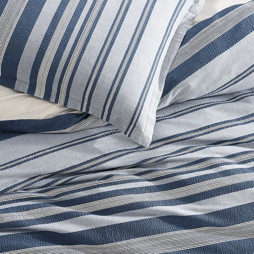 Logan and Mason Platinum Hunter Quilt Cover Set Indigo