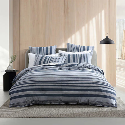 Logan and Mason Platinum Hunter Quilt Cover Set Indigo