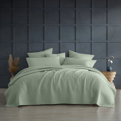 Logan and Mason Platinum Kayo Coverlet Sage