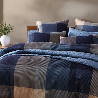 Logan and Mason Platinum Sadie Quilt Cover Set Navy