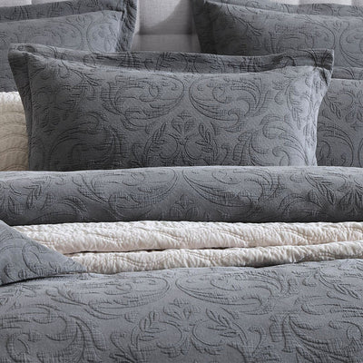 Private Collection Marbella Quilt Cover Set Charcoal