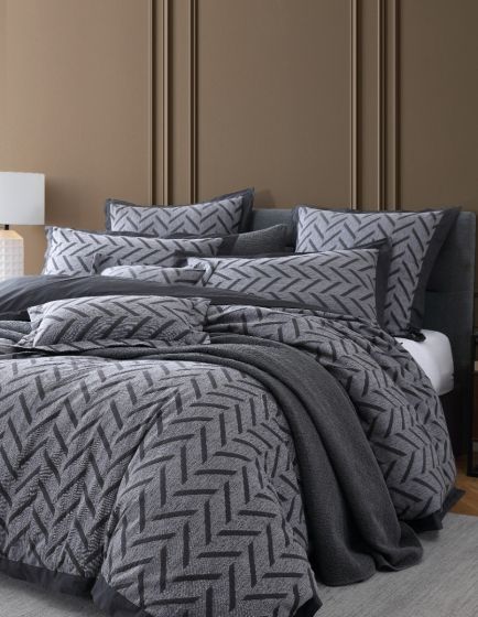 Private Collection Westport Quilt Cover Set Charcoal