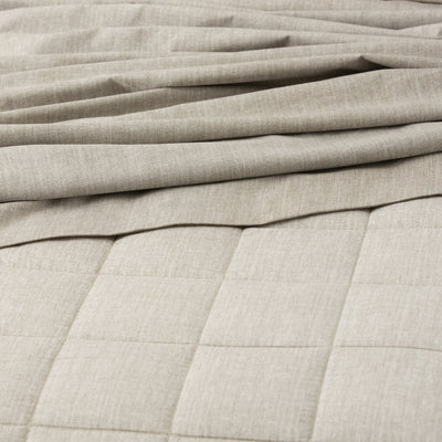 Paradis Chambray Quilted Quilt Cover Muddy Taupe