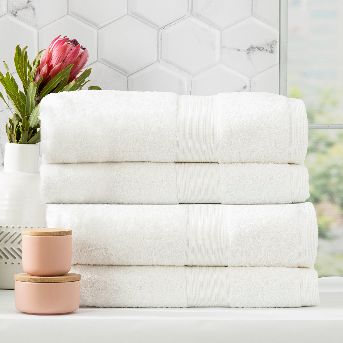 Stella Bamboo Towel Sets White