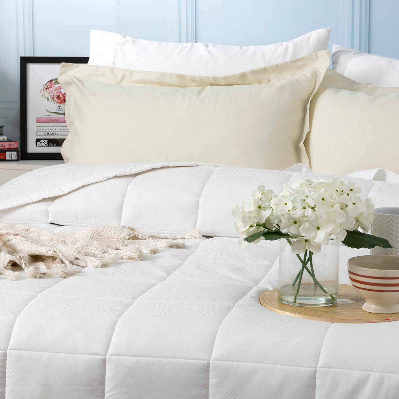 Checks Comforter sets Cotton Jacquard White
