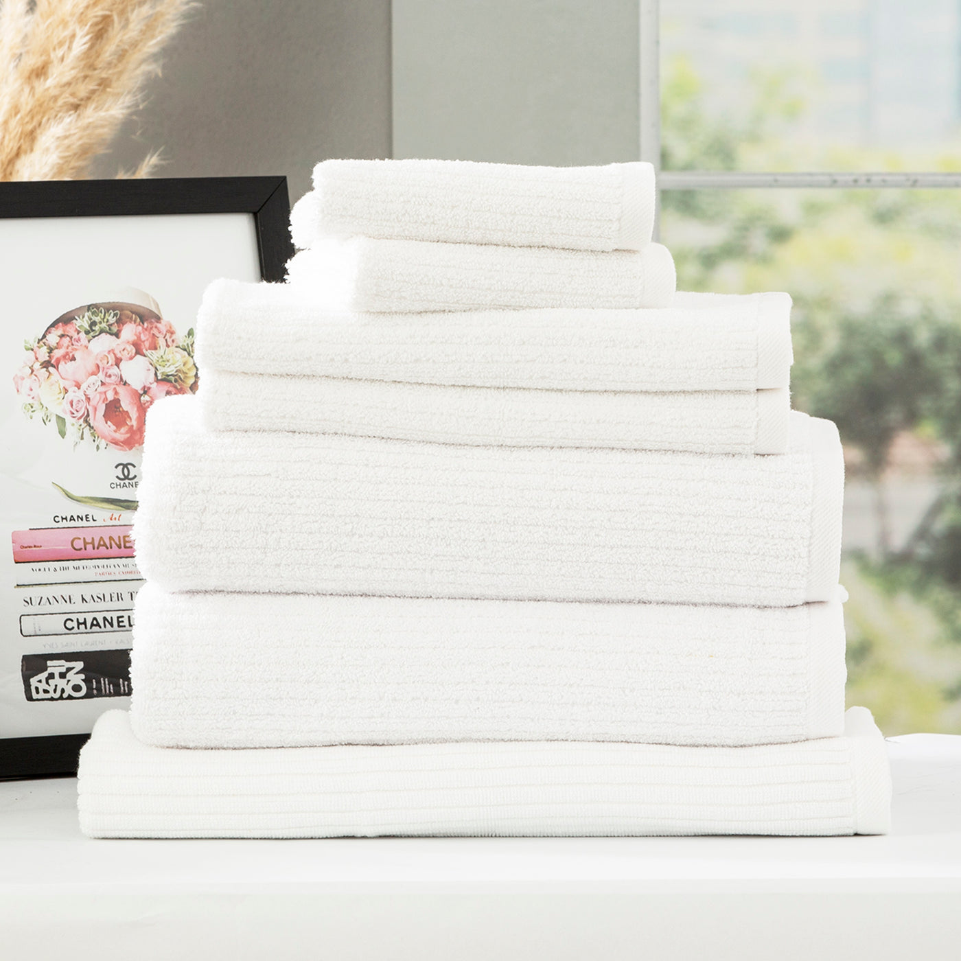 Quick Dry Cobblestone 650 GSM Soft Zero Twist Towel Set White snow quick dry bath towels-pink bath towels-best bath towels australia-bath towels-bath towels on sale-luxury bath towels-colourful bath towels- bath towel sets-bath towel set-afterpay-free shipping-free post-australia- new Zealand.