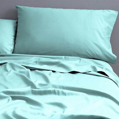 Cotton Natural 500 Thread Count Sheet Set Turquoise