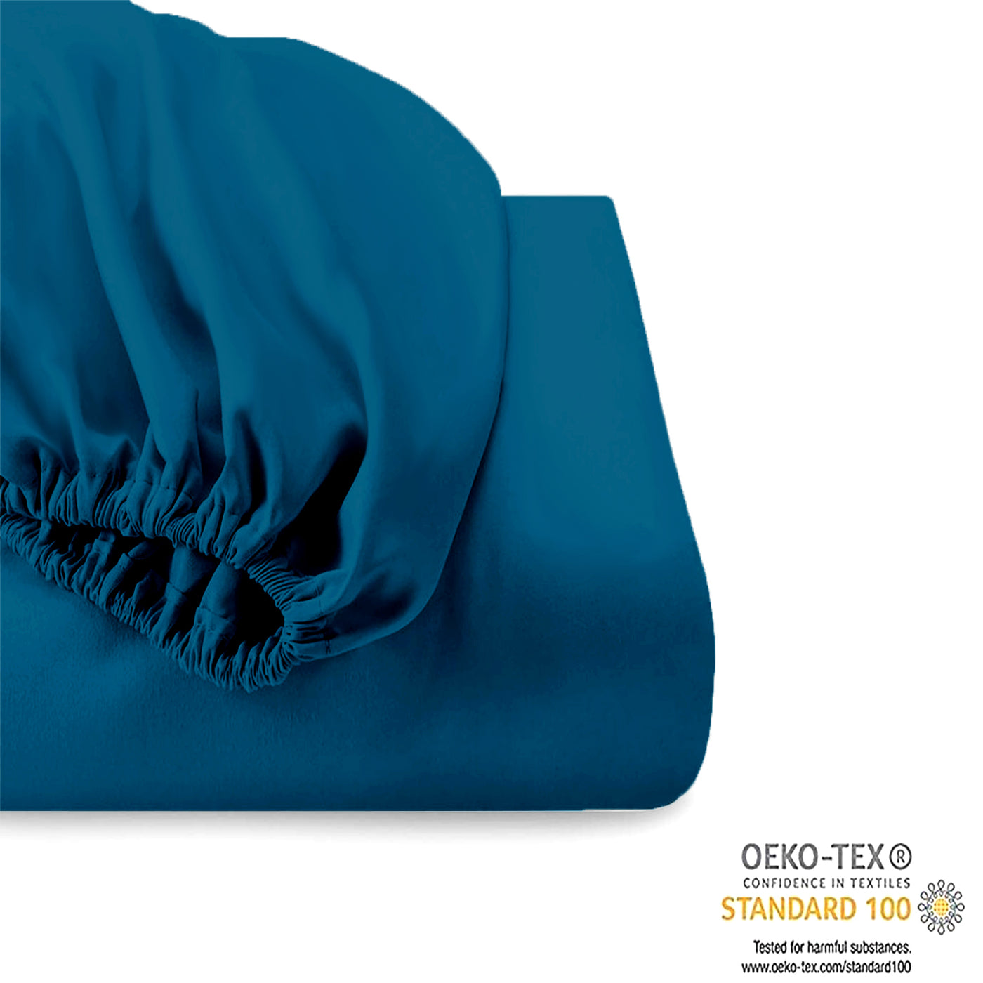 Cotton Natural 500 Thread Count Fitted sheet & pillowcase set Blue- No Flat Sheet