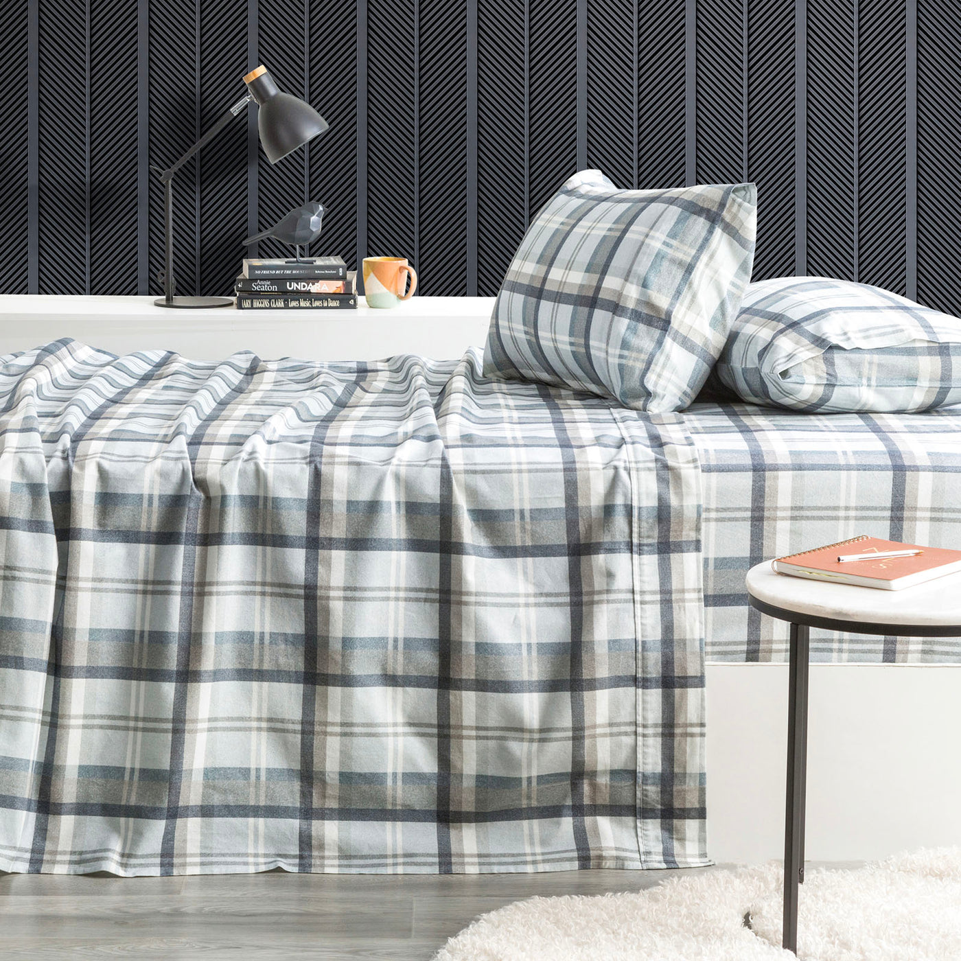 Flannelette Sheets Egyptian Cotton Heathered Plaid