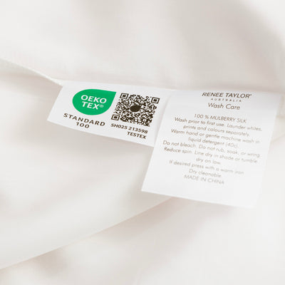 Wash care instructions of silk pillowcases